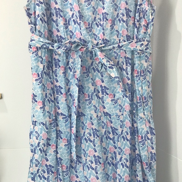 Talbots Sleeveless Floral Ruffle Tiered Midi Dress - Picture 4 of 10
